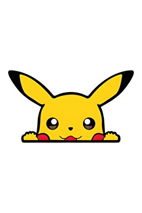Pikachu Sticker 14x8 Cm Su Geçirmez Yüksek Çözünürlüklü Araba Laptop Motorsiklet Duvar Oda Sticker