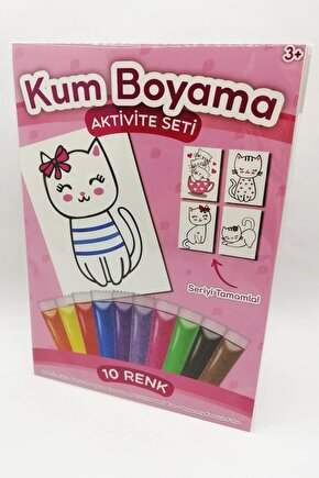 Çizgili Kedi | Kediler Kum Boyama Aktivite Seti Tekli Paket