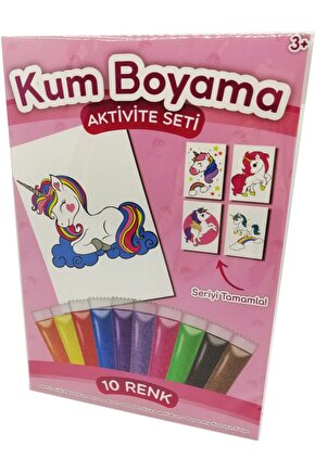 Neşeli Unicorn | Unicornlar Kum Boyama Aktivite Seti Tekli Paket