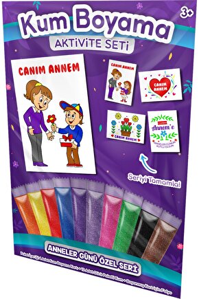 Erkek Çocuktan Anneler Günü | Anneler Günü Özel Kum Boyama Aktivite Seti Tekli Paket
