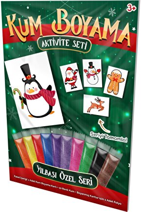 Sevimli Penguen | İş Makineleri Kum Boyama Aktivite Seti Tekli Paket