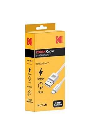 Android Için Type-C Şarj Kablosu Kaliteli Esnek Beyaz Hızlı Şarj 1 Metre Usb Kablo