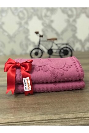 Banyo Ayak Havlusu 2li(Koyu Pembe)