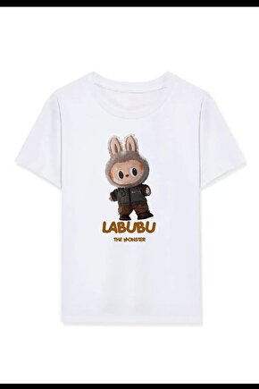 Kız Labubu Çocuk Baskılı T-Shirt - Siyah