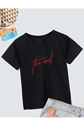 Çocuk Unisex Baskılı T-Shirt - Siyah
