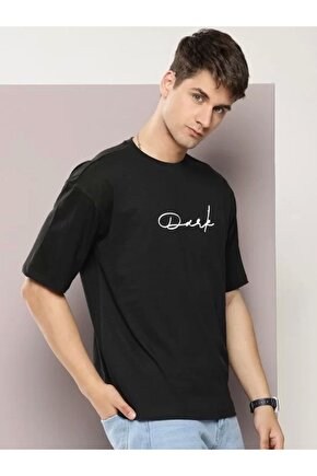 Unisex Kadın Bisiklet Yaka Baskılı T-Shirt - Beyaz
