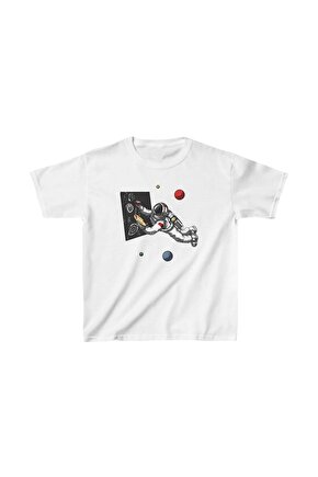 Unisex Çocuk Baskılı T-Shirt - Beyaz