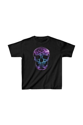 Unisex Çocuk Baskılı T-Shirt - Siyah
