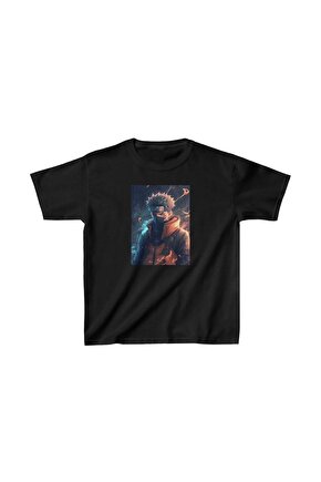 Unisex Çocuk Baskılı T-Shirt - Siyah