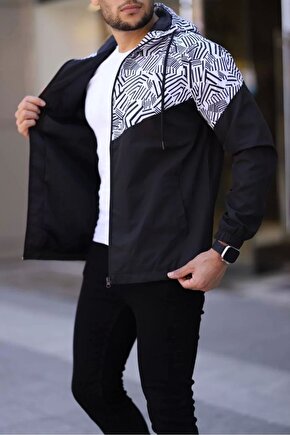 Unisex Kapüşonlu Içi Astarlı Yağmurluk - Siyah