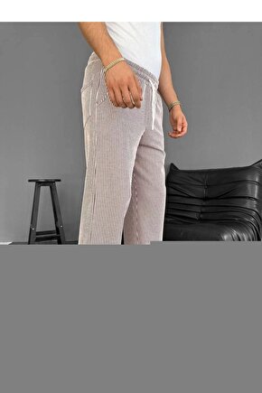 Keten Yandan Yırtmaçlı Uzun Elbise Sıfır Kol Elbise - Mavi