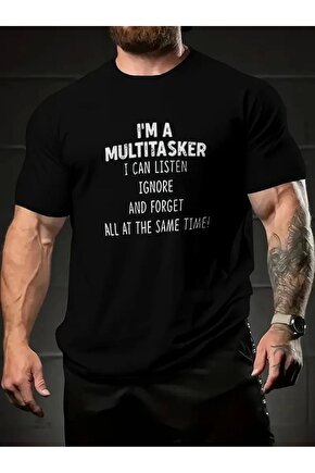 Erkekler İçin Tişörtler, Komik Multitasker Baskılı Tişört, Yaz İlkbahar Sonbahar İçin Günlük Kısa