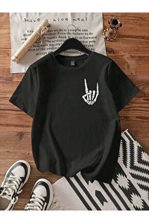 Baskılı Kadın T-shirt - Siyah