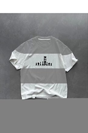 Unisex Yarım Boğazlı Baskılı Dokuma Triko - Indigo