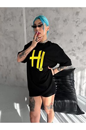 Modavera Unisex Nakış Işlemeli T-shirt - Siyah