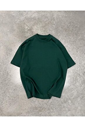 Myterrax Unisex Basic Bisiklet Yaka Oversize T-shirt - Haki
