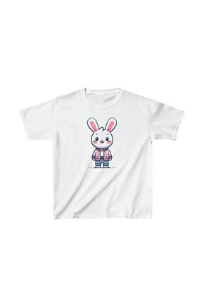 Unisex Çocuk Baskılı T-Shirt - Beyaz