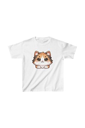 Unisex Çocuk Baskılı T-Shirt - Beyaz
