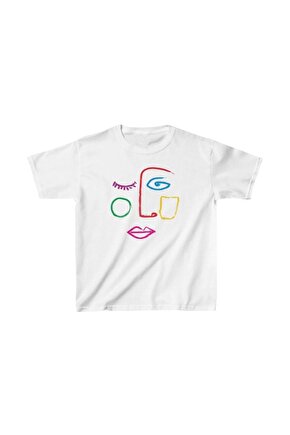 Unisex Çocuk Baskılı T-Shirt - Beyaz