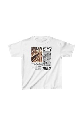 Unisex Çocuk Baskılı T-Shirt - Beyaz
