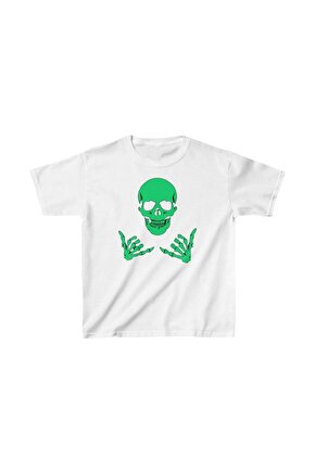 Unisex Çocuk Baskılı T-Shirt - Beyaz