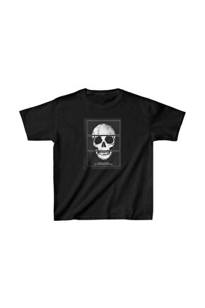 Unisex Çocuk Baskılı T-Shirt - Siyah
