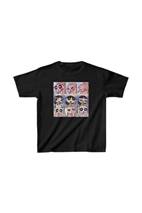 Çocuk Unisex Baskılı T-Shirt - Siyah