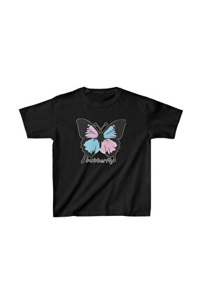 Çocuk Unisex Baskılı T-Shirt - Siyah