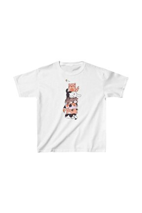 Çocuk Unisex Baskılı T-Shirt - Beyaz