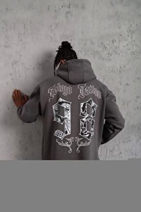Erkek Güvercin Baskılı Sweatshirt - Gül Kurusu