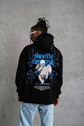 Erkek 98 Baskılı Kapşonlu Sweat - Gri