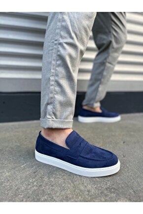 Jy180 Estilo X Bağcıksız Süet Erkek Günlük Spor Klasik Ayakkabı Sbt - Lacivert