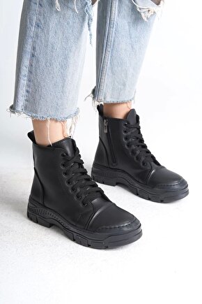 Bloom Bağcıklı Fermuarlı Ortopedik Tabankadın Bot Cst - Siyah