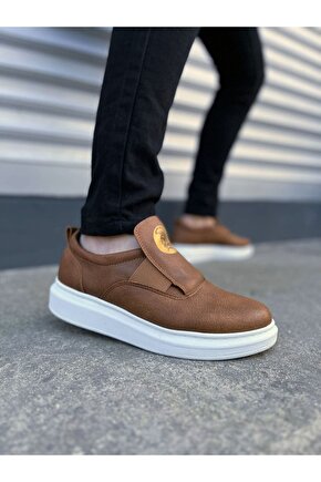 JY161 Hippo Bağcıksız Cilt Erkek Günlük Sneaker Ayakkabı CBT - Taba