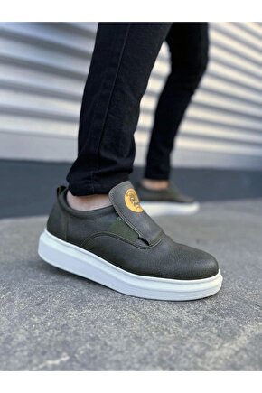 Jy161 Hippo Bağcıksız Cilt Erkek Günlük Sneaker Ayakkabı Cbt - Haki
