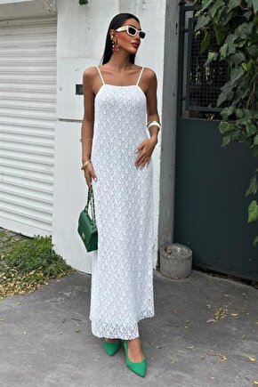 Moda Shop & Butik Askıları Ayarlanabilir Örme Dantel Elbise 2879