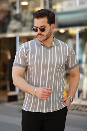 Shop & Butik Erkek Yakalı Örme Kumaş Kısa Kollu T-shirt