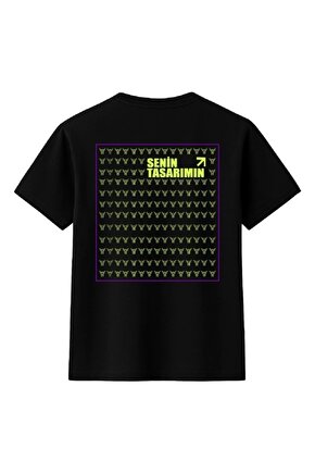 Çocuk Arka Sizin Tasarımınız Basic Tshirt - Siyah