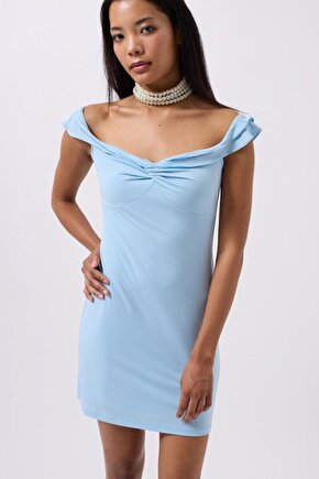 Moda Shop & Butik Büzgü Detay Omuz Askılı Mini Elbise