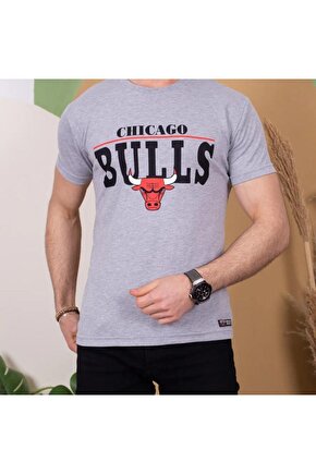 Erkek Kısa Kollu Chicago Bulls Baskılı Tişört