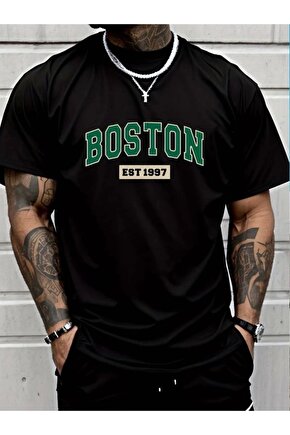Erkek Boston Baskılı Süprem T-shirt