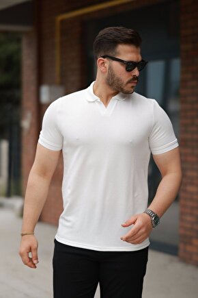 Moda Shop & Butik Erkek Yakalı Waffle Dokulu Kısa Kollu Tişört