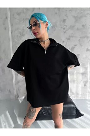Unisex Yarım Fermuarlı Basic Thirt iyah