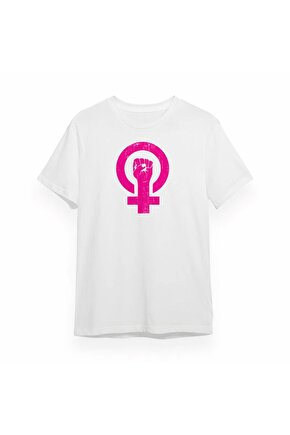 Myterrax 8 Mart Dünya Kadınlar Günü Için Özel Baskılı T-shirt - Beyaz