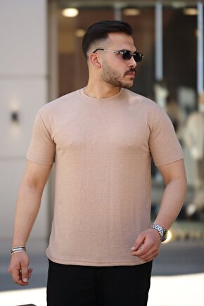 Myterrax Erkek Ağaç Kabuğu Desenli Kısa Kollu T-shirt