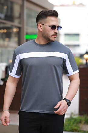 Myterrax Erkek Şerit Detaylı Kısa Kollu T-shirt
