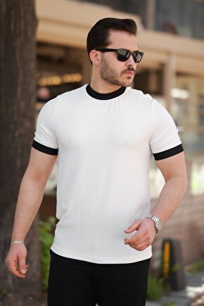 Gelirr Erkek Bisiklet Yaka Örme Pamuklu Kumaş Kısa Kollu T-shirt