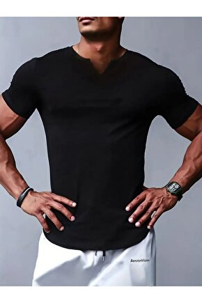 Moda Shop & Butik Erkek Kısa Kollu V Yaka Süprem T-shirt