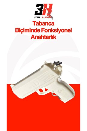 Tabanca Anahtarlık Fonksiyonel Boncuk Atan Silah Şeklinde Oyuncak Anahtarlık