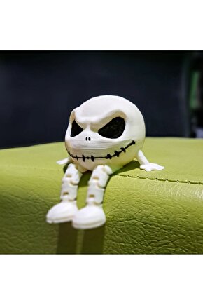 Sevimli Hareketli Beyaz Jack Skellington Araba Süsü Torpido Süsü Oyuncak